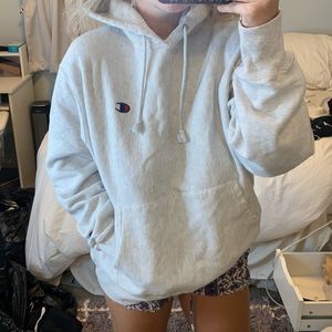 Light grey unisex Champion hoodie